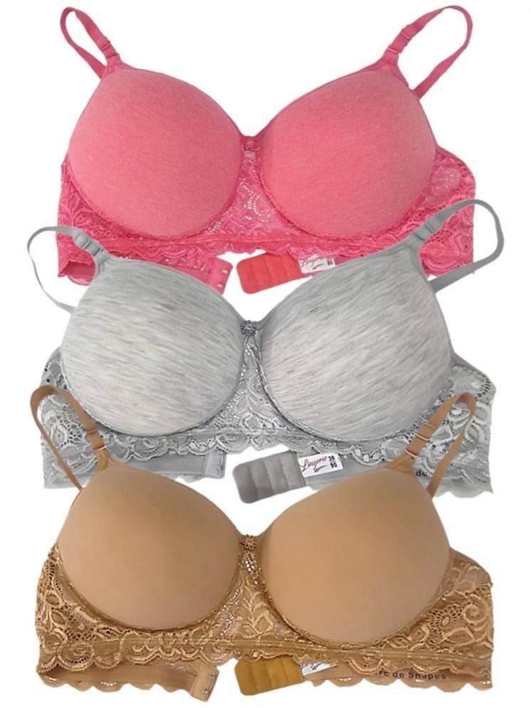Arc de Shapes Pack of 3 Cotton Lightly Padded Bralette Bra For Women ( Multicolor ) Arc de Shapes Pack of 3 Cotton Lightly Padded Bralette Bra For Women ( Multicolor )