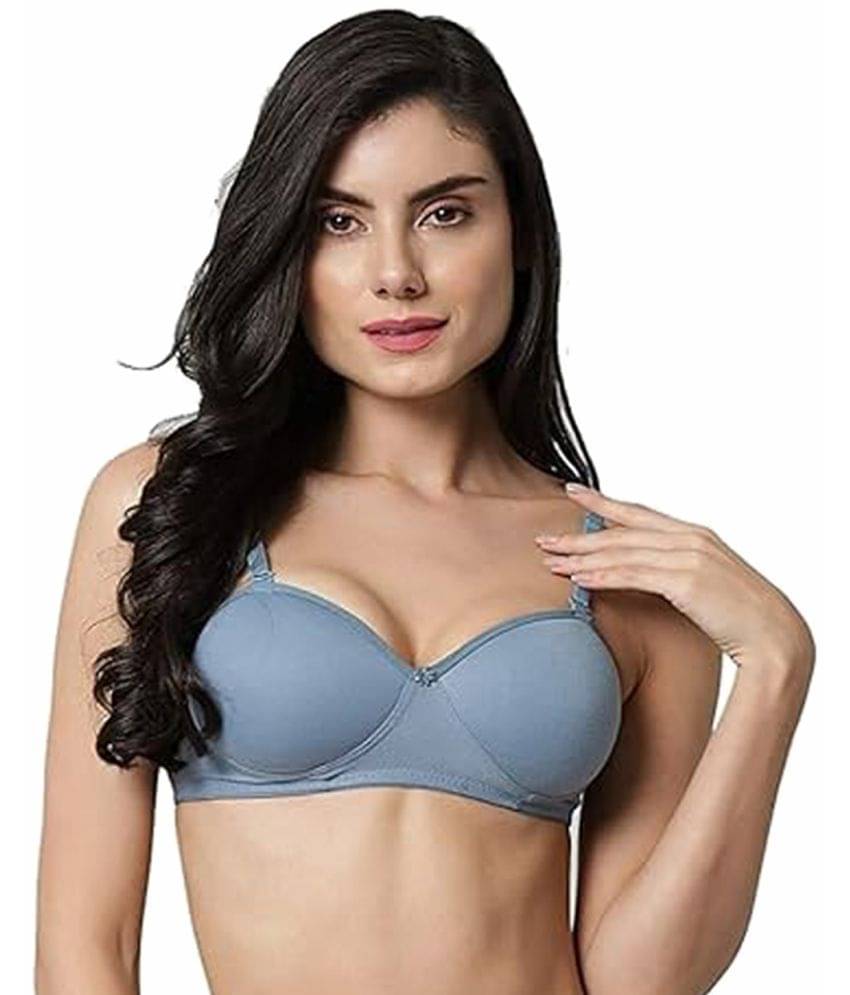 Arc de Shapes Pack of 1 Cotton Blend Lightly Padded Push Up Bra For Women ( Blue ) Arc de Shapes Pack of 1 Cotton Blend Lightly Padded Push Up Bra For Women ( Blue )