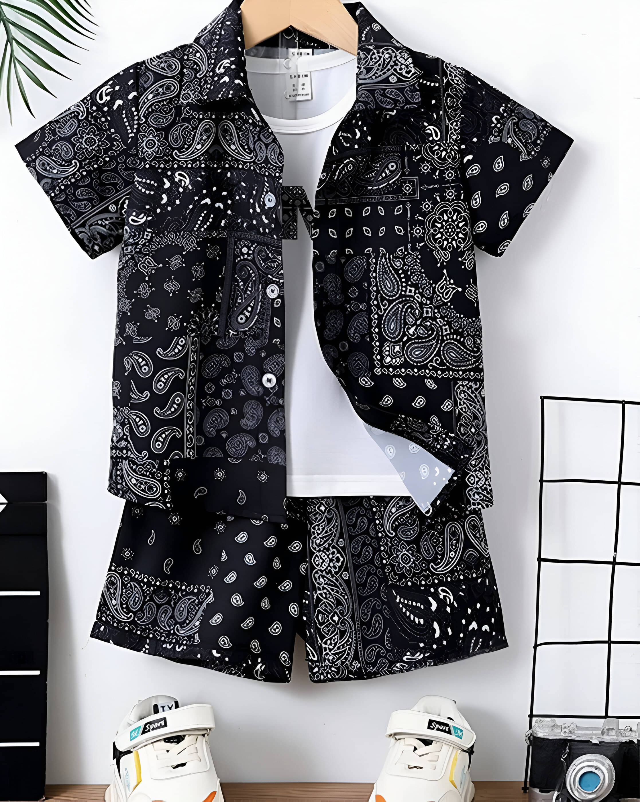 Arshia Fashions Pack of 1 Boys Cotton Blend Shirt & Shorts Set ( Black ) Arshia Fashions Pack of 1 Boys Cotton Blend Shirt & Shorts Set ( Black )