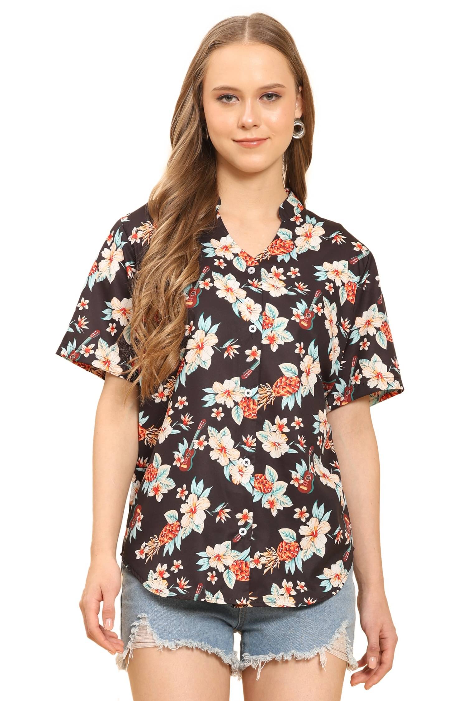     			ENCIGER Women Printed Polyester Shirt ( Brown )