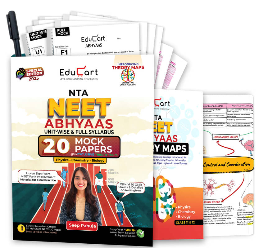     			Educart Abhyaas 20 NEET UG Mock Papers 2025 - Full Syllabus & Unitwise (Introducing Ch-wise NEET Theory Maps Book)
