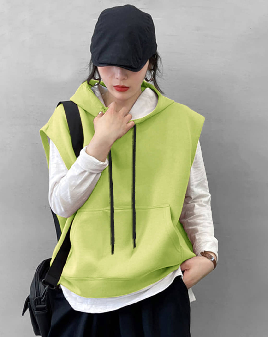Eyebogler Women Cotton Blend Hooded Sweatshirt For ( Green )