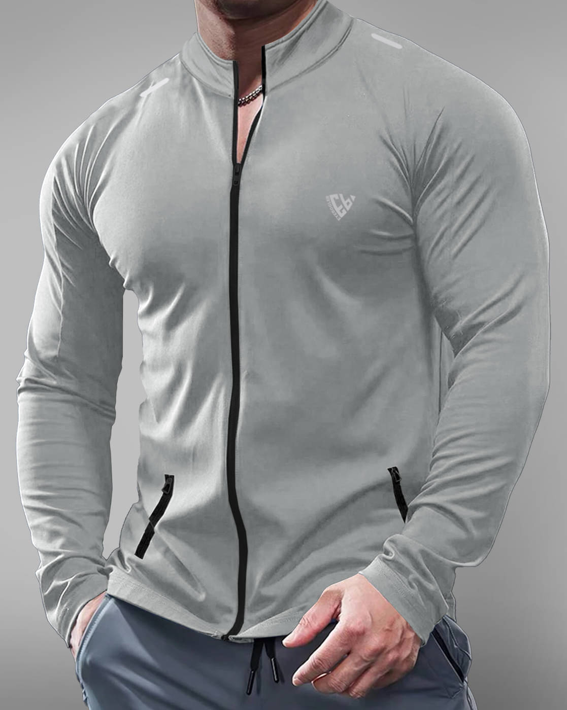     			Eyebogler Polyester Men's Windcheater Jacket - Silver ( Pack of 1 )