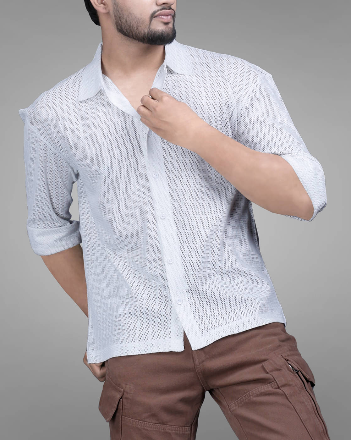Eyebogler Polyester Regular Fit Self Design Full Sleeves Men's Casual Shirt - White ( Pack of 1 ) Eyebogler Polyester Regular Fit Self Design Full Sleeves Men's Casual Shirt - White ( Pack of 1 )