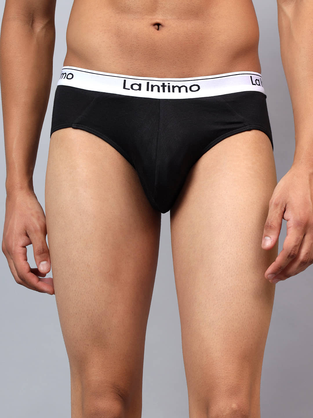 La Intimo Pack of 1 Modal Briefs For Men's ( Black )