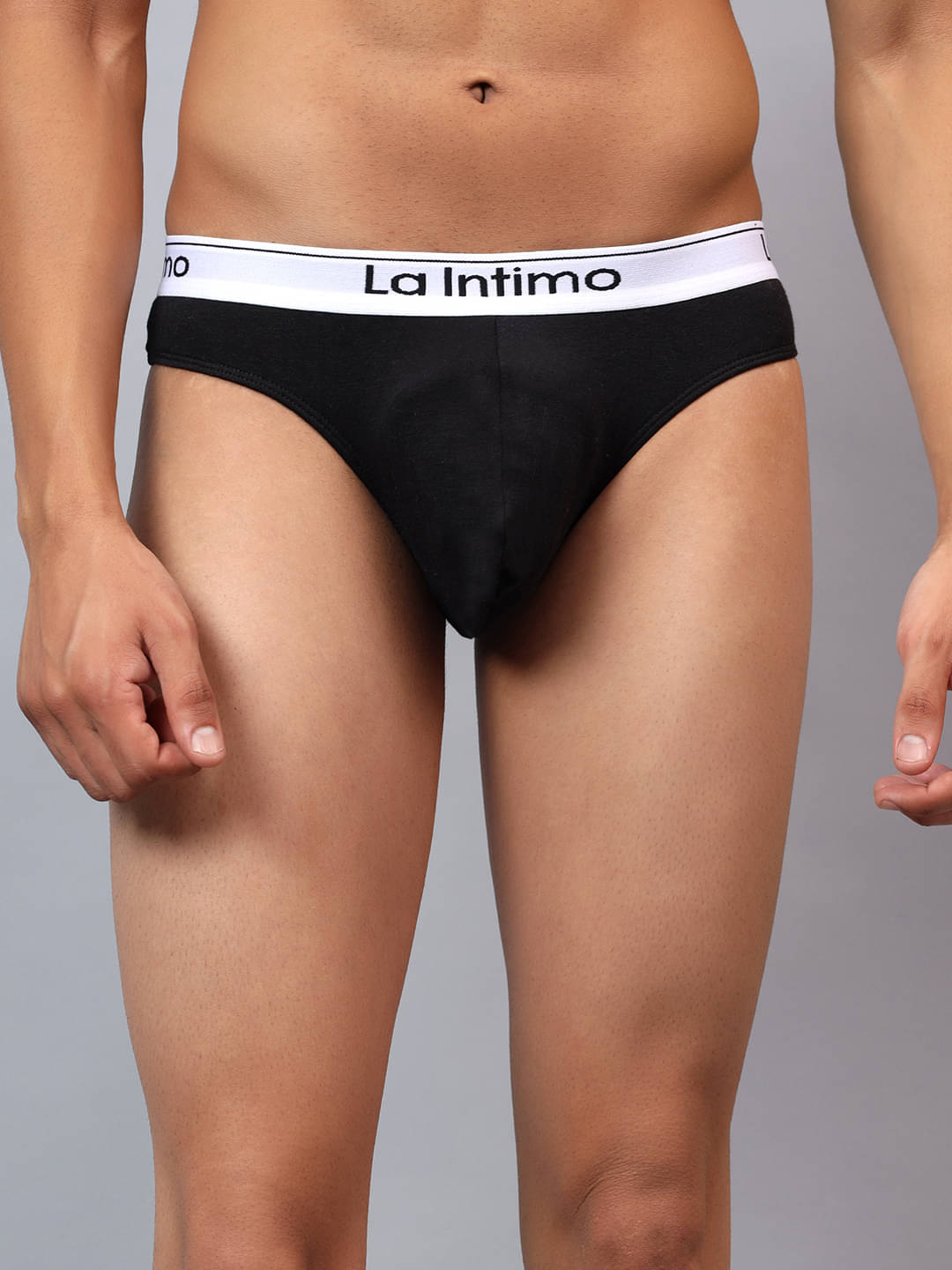     			La Intimo Pack of 1 Modal Thongs For Men's ( Black )
