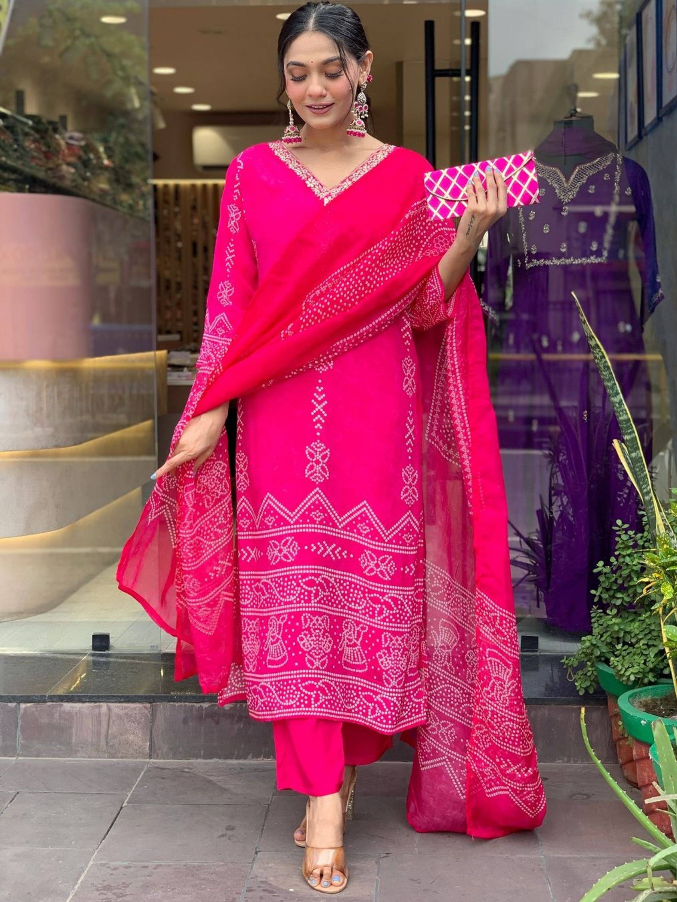 Niza Fashion Crepe Printed Kurti With Pants Women's Stitched Salwar Suit - Pink ( Pack of 1 ) Niza Fashion Crepe Printed Kurti With Pants Women's Stitched Salwar Suit - Pink ( Pack of 1 )