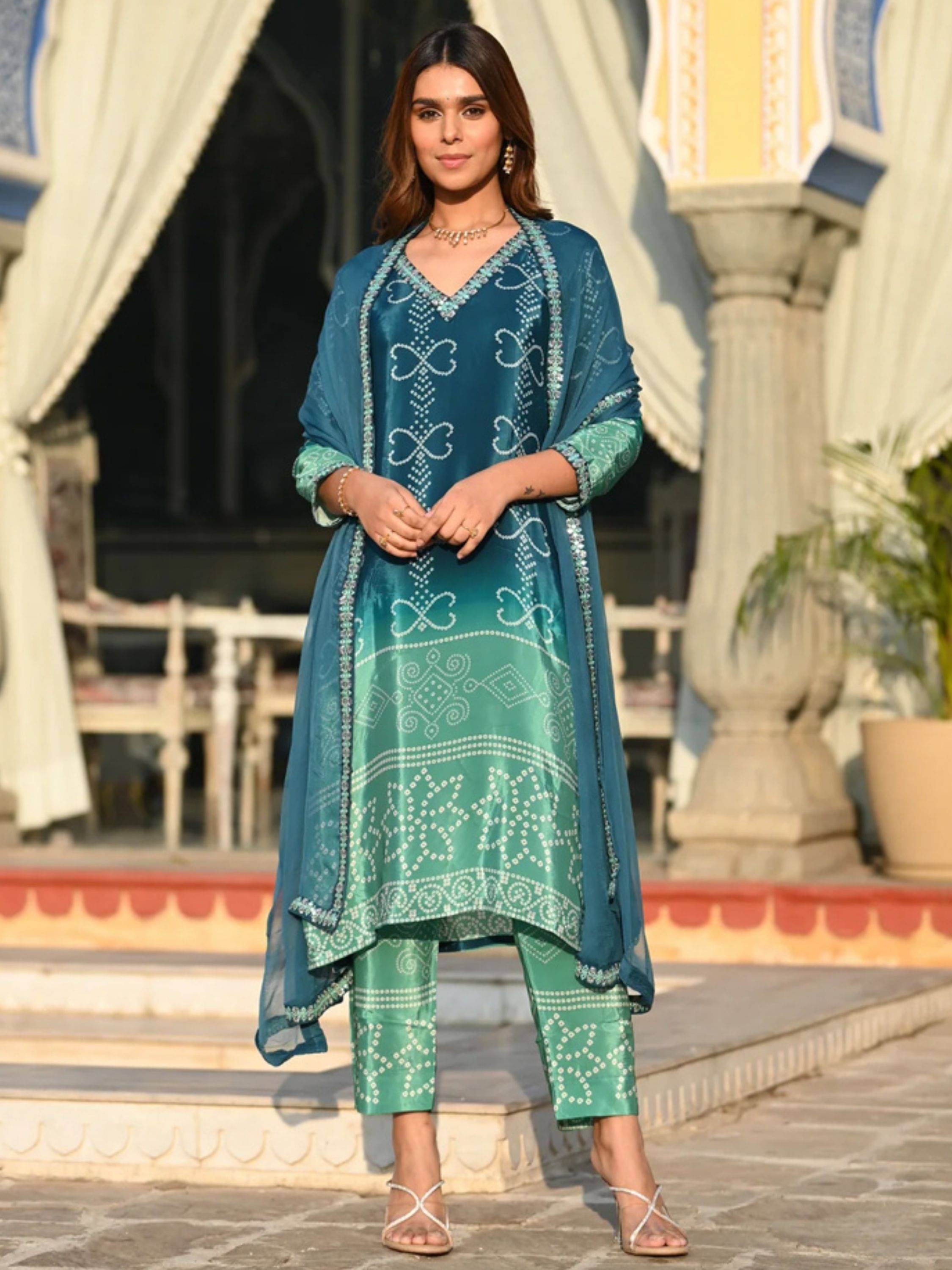 Niza Fashion Silk Embroidered Kurti With Pants Women's Stitched Salwar Suit - Turquoise ( Pack of 1 ) Niza Fashion Silk Embroidered Kurti With Pants Women's Stitched Salwar Suit - Turquoise ( Pack of 1 )