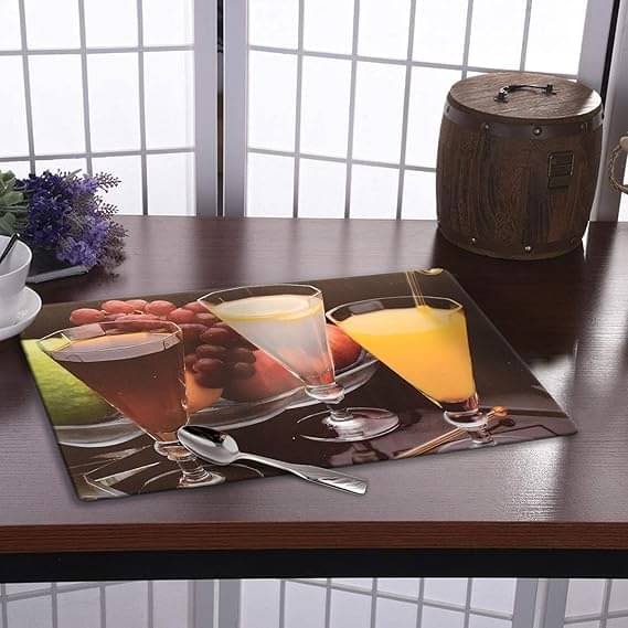 Revexo PVC Floral Rectangle Table Mats & Coasters ( 40 cm x 30 cm ) Pack of 12 - Multi Revexo PVC Floral Rectangle Table Mats & Coasters ( 40 cm x 30 cm ) Pack of 12 - Multi