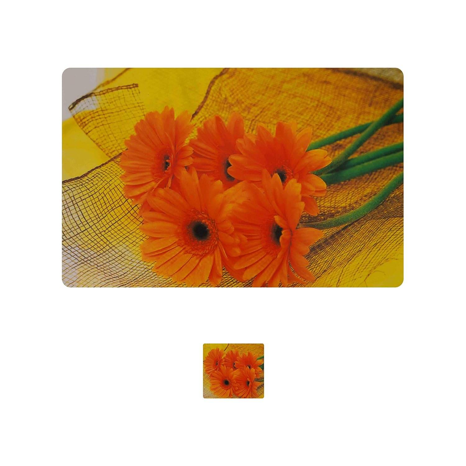     			Revexo PVC Floral Rectangle Table Mats & Coasters ( 40 cm x 30 cm ) Pack of 12 - Multi