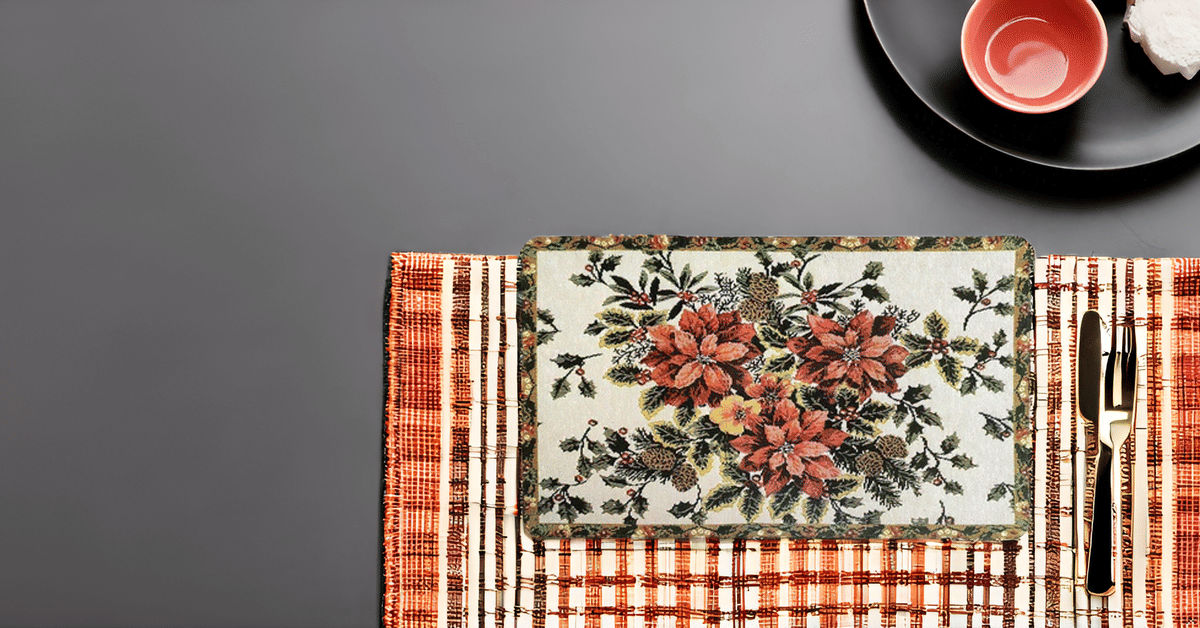     			Revexo PVC Floral Rectangle Table Mats ( 40 cm x 32 cm ) Pack of 1 - Multi
