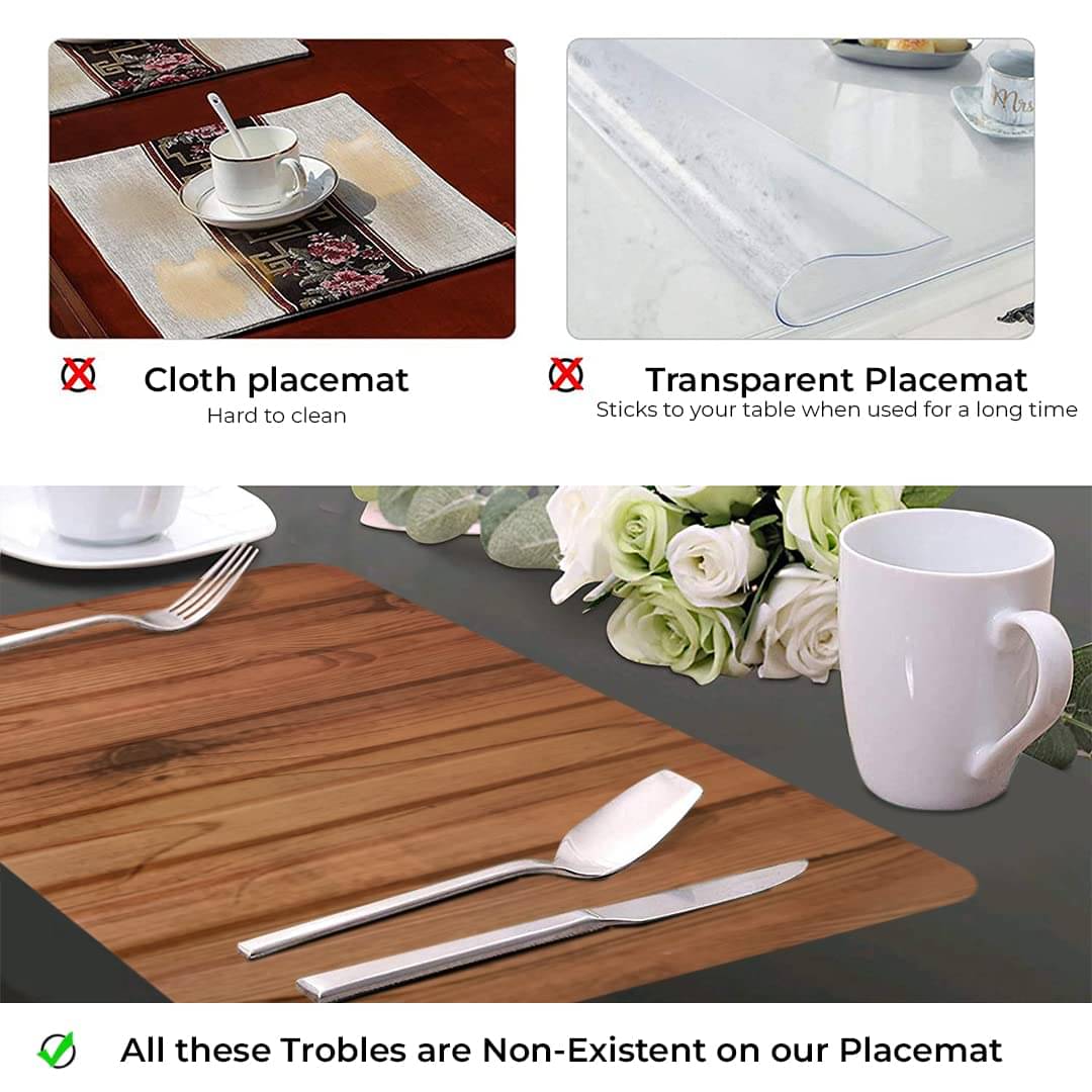     			Revexo PVC Floral Rectangle Table Mats ( 40 cm x 32 cm ) Pack of 1 - Multi