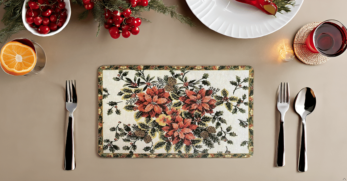     			Revexo PVC Floral Rectangle Table Mats ( 40 cm x 32 cm ) Pack of 1 - Multi