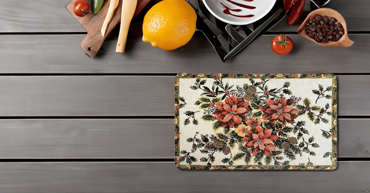     			Revexo PVC Floral Rectangle Table Mats ( 40 cm x 32 cm ) Pack of 1 - Multi