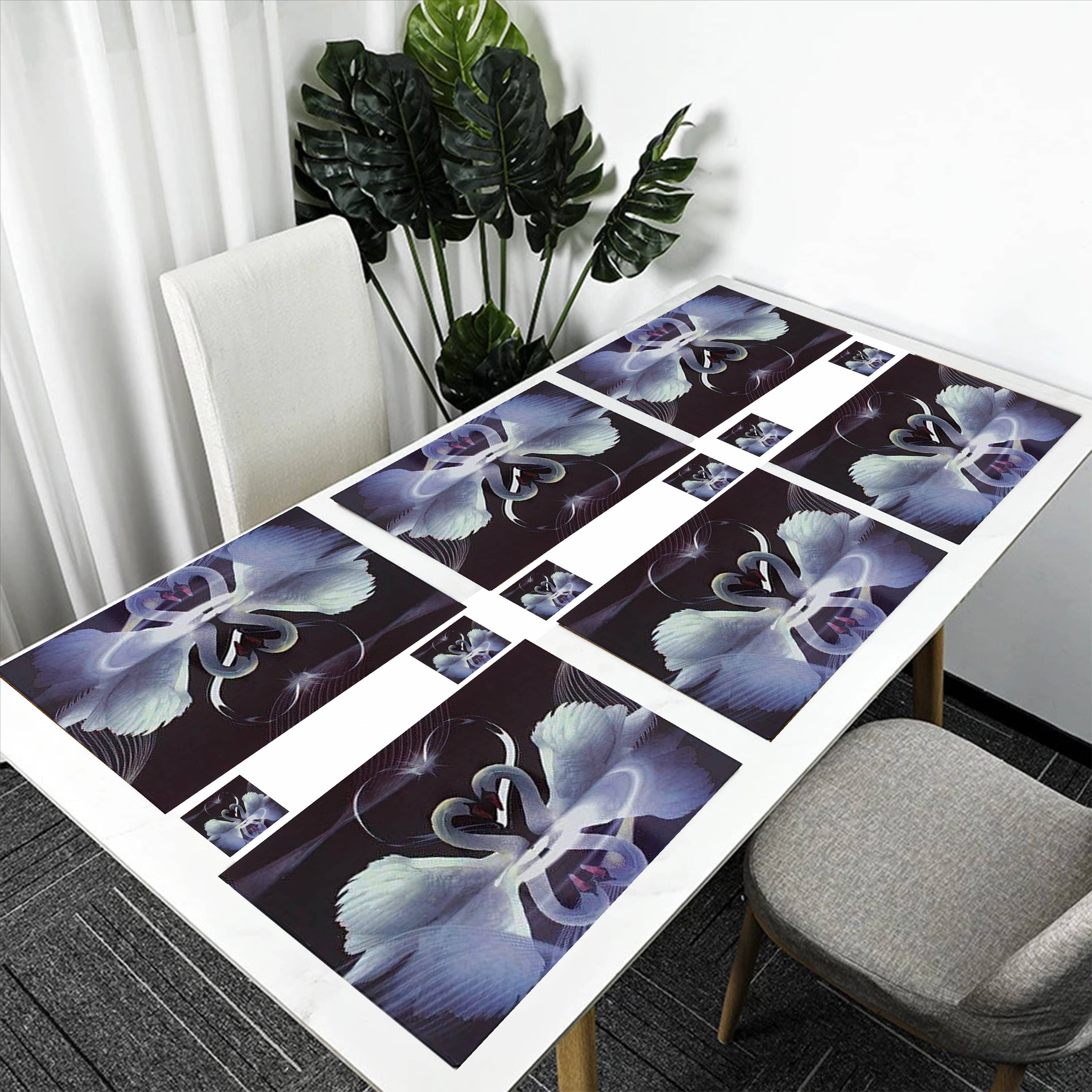     			Revexo PVC Floral Rectangle Table Mats & Coasters ( 40 cm x 30 cm ) Pack of 12 - Multi