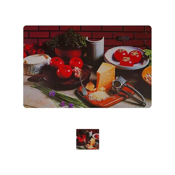     			Revexo PVC Floral Rectangle Table Mats & Coasters ( 40 cm x 30 cm ) Pack of 12 - Multi
