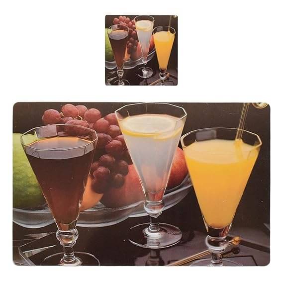 Sanraksshan PVC Floral Rectangle Table Mats & Coasters ( 40 cm x 32 cm ) Pack of 12 - Multi Sanraksshan PVC Floral Rectangle Table Mats & Coasters ( 40 cm x 32 cm ) Pack of 12 - Multi