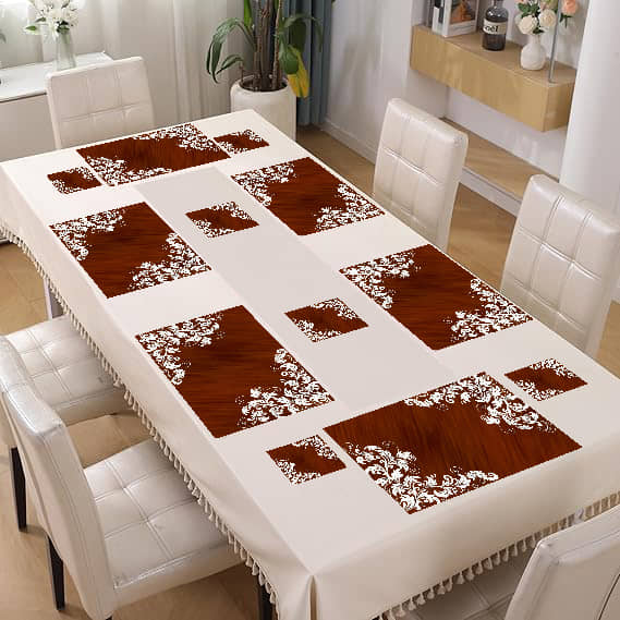 Sanraksshan PVC Floral Rectangle Table Mats & Coasters ( 40 cm x 32 cm ) Pack of 12 - Multi