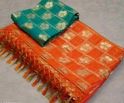Shree Gullak Silk Jacquard Printed Saree With Unstitched Blouse Piece ( Orange )     			Shree Gullak Silk Jacquard Printed Saree With Unstitched Blouse Piece ( Orange )