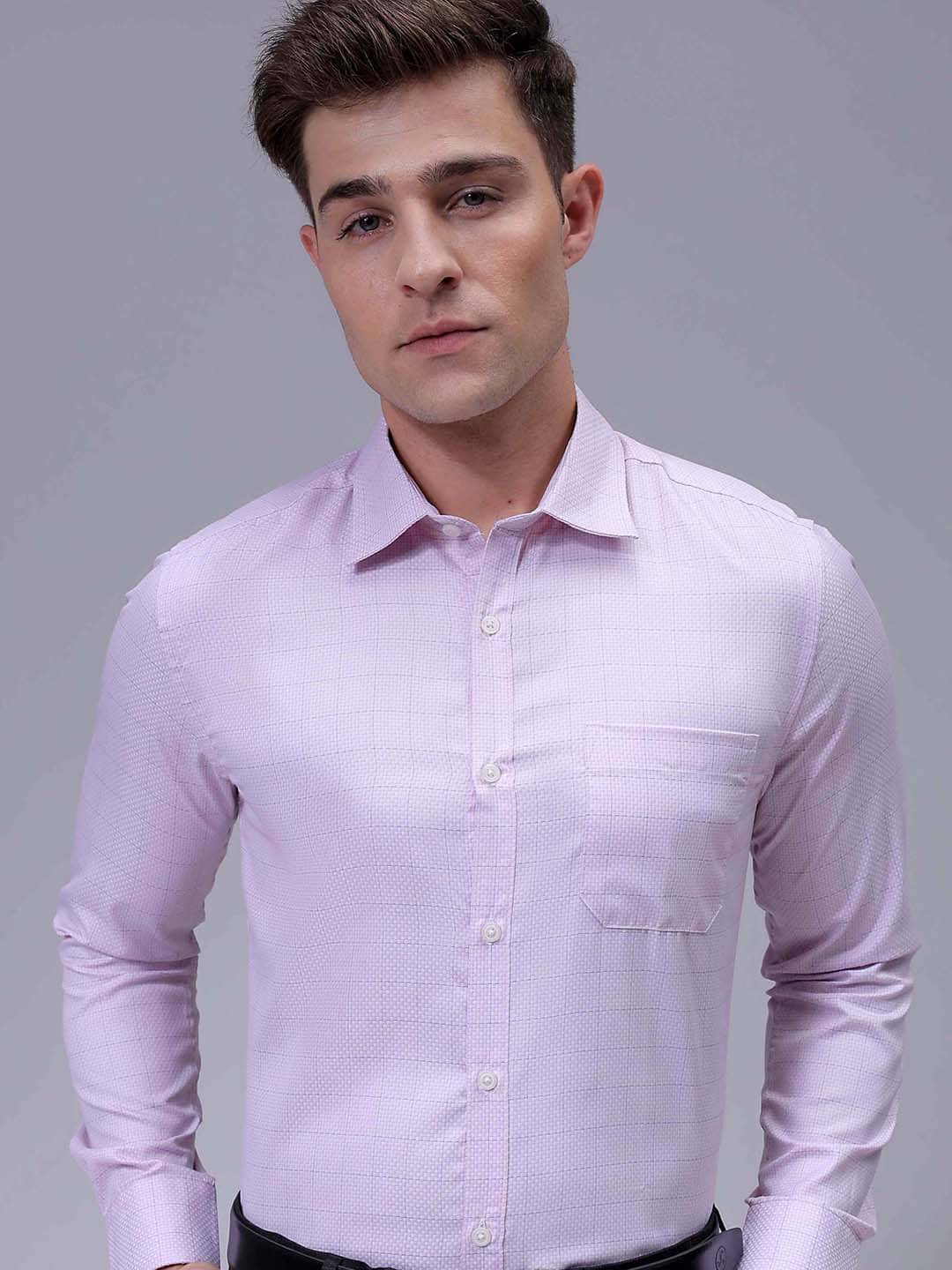     			The Indian Garage Co. Polyester Slim Fit Full Sleeves Men's Formal Shirt - Pink ( Pack of 1 )
