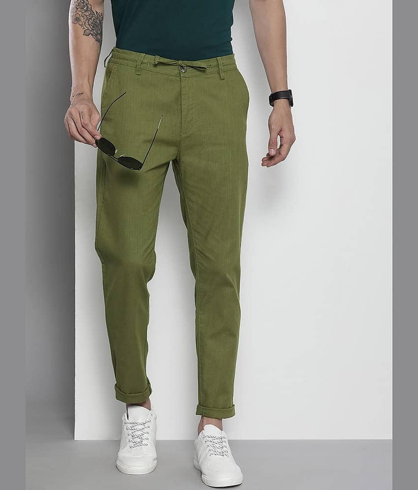The Indian Garage Co. Slim Flat Men's Chinos - Green ( Pack of 1 ) - Trousers | Buy online on ZillyBuy