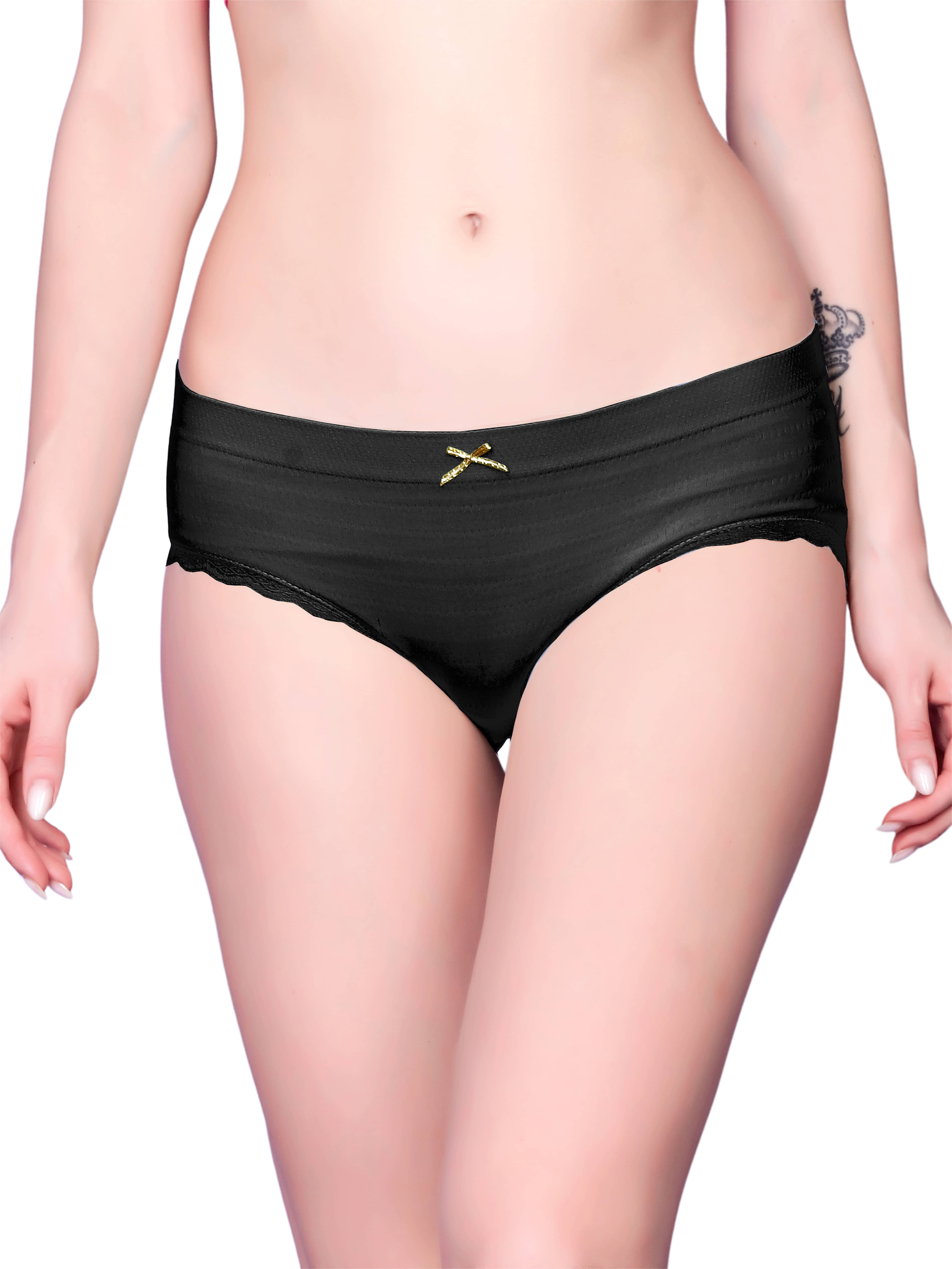     			3Mads Pack of 1 Nylon Hipster For Women ( Black )