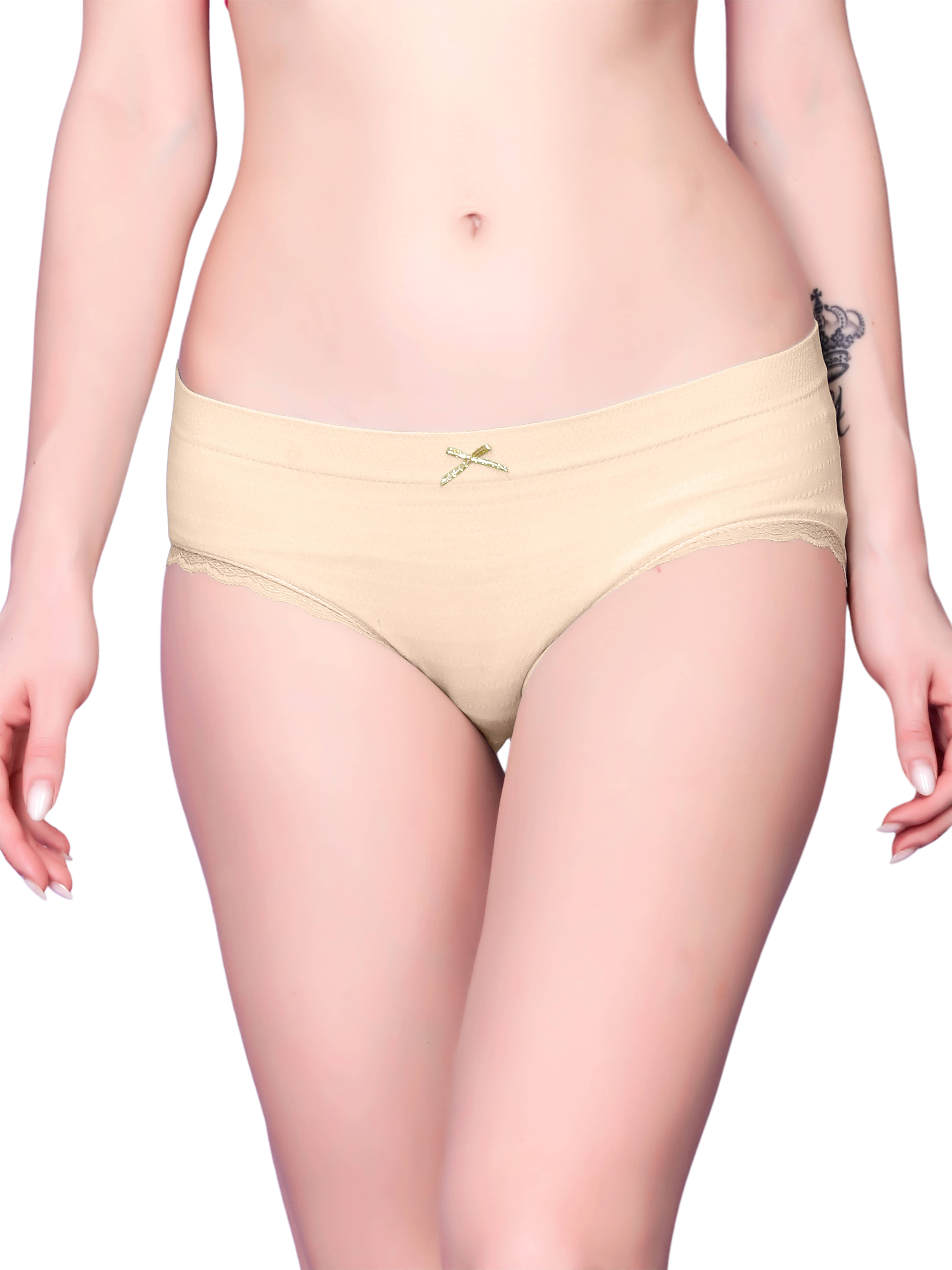     			3Mads Pack of 1 Nylon Hipster For Women ( Beige )