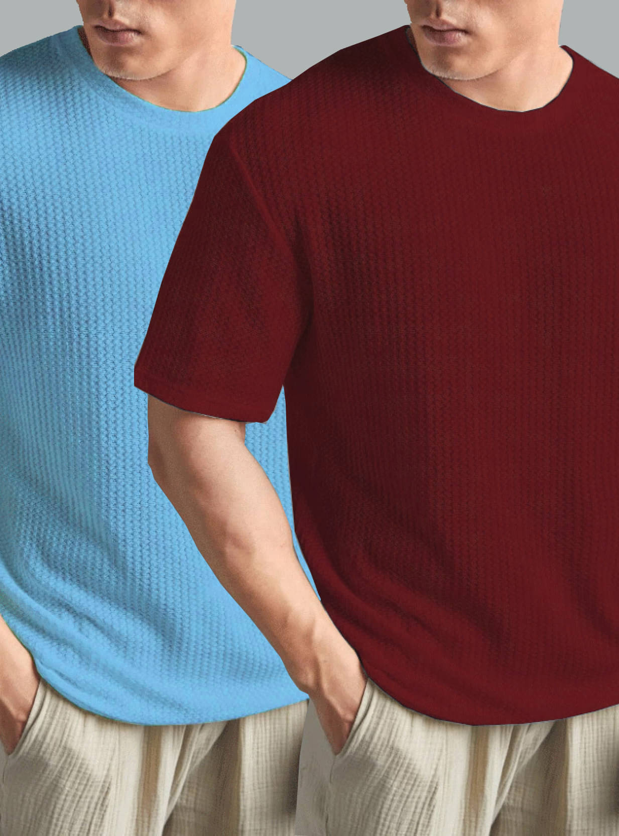 AIN6 Polyester Regular Fit Self Design Half Sleeves Men's Round T-Shirt - Maroon ( Pack of 2 ) AIN6 Polyester Regular Fit Self Design Half Sleeves Men's Round T-Shirt - Maroon ( Pack of 2 )