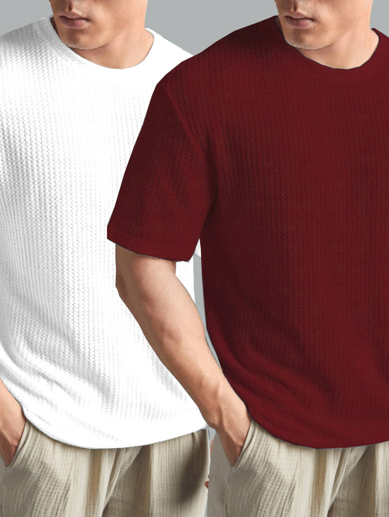 AIN6 Polyester Regular Fit Self Design Half Sleeves Men's Round T-Shirt - Maroon ( Pack of 2 ) AIN6 Polyester Regular Fit Self Design Half Sleeves Men's Round T-Shirt - Maroon ( Pack of 2 )