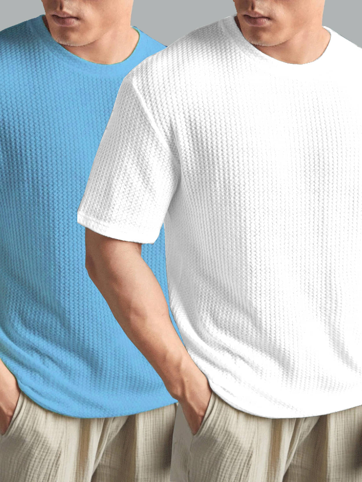 AIN6 Polyester Regular Fit Self Design Half Sleeves Men's Round T-Shirt - White ( Pack of 2 ) AIN6 Polyester Regular Fit Self Design Half Sleeves Men's Round T-Shirt - White ( Pack of 2 )