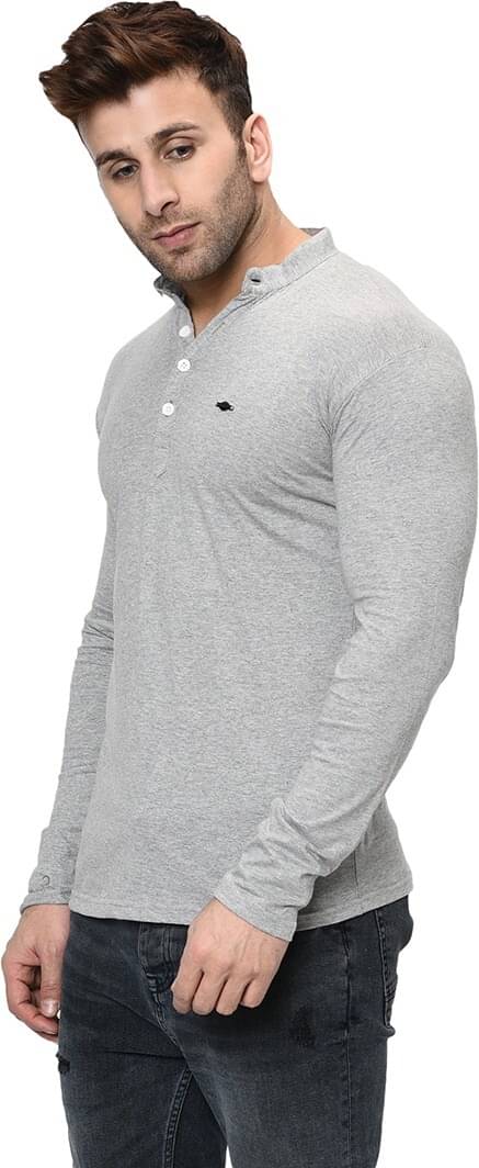 Alexender Cotton Blend Regular Fit Solid Full Sleeves Men's Henley T-Shirt - Grey ( Pack of 1 ) Alexender Cotton Blend Regular Fit Solid Full Sleeves Men's Henley T-Shirt - Grey ( Pack of 1 )
