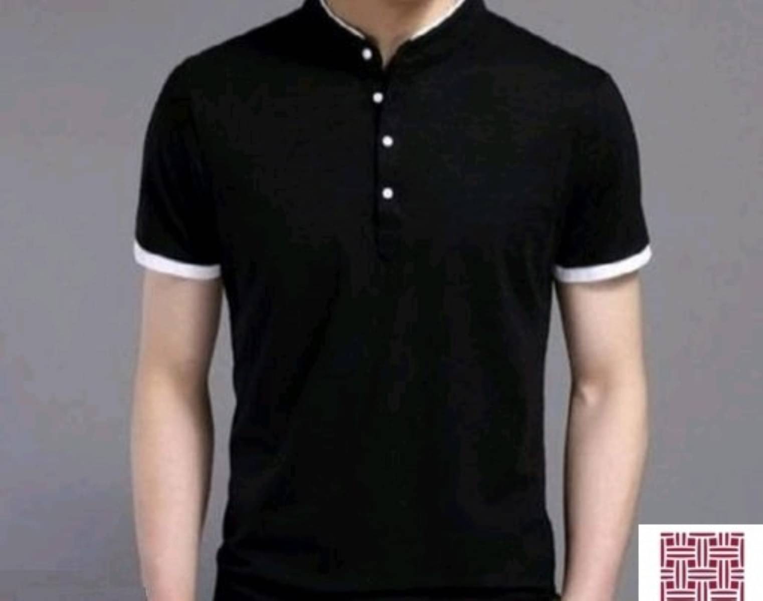     			Alexender Cotton Blend Regular Fit Solid Half Sleeves Men's Mandarin Collar T-Shirt - Black ( Pack of 1 )