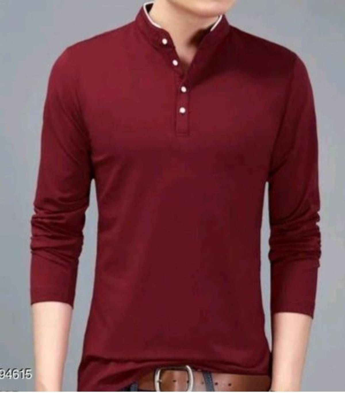 Alexender Cotton Blend Regular Fit Solid 3/4th Sleeves Men's Mandarin Collar T-Shirt - Maroon ( Pack of 1 ) Alexender Cotton Blend Regular Fit Solid 3/4th Sleeves Men's Mandarin Collar T-Shirt - Maroon ( Pack of 1 )