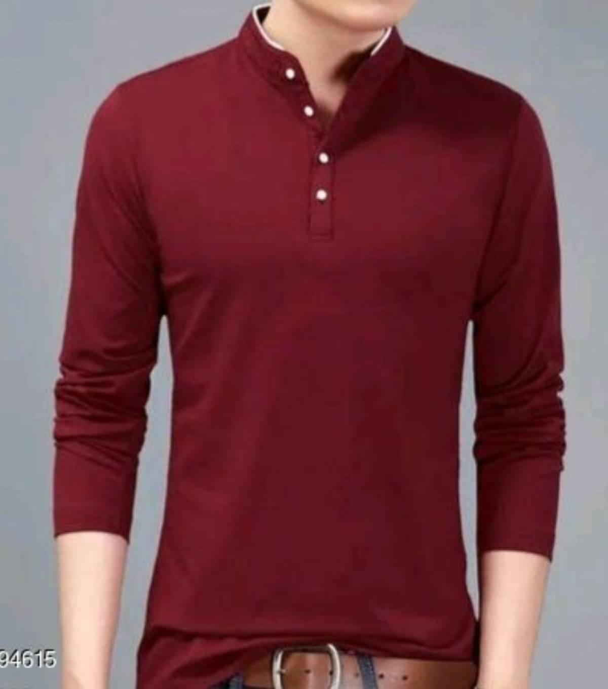 Alexender Cotton Blend Regular Fit Solid 3/4th Sleeves Men's Mandarin Collar T-Shirt - Maroon ( Pack of 1 ) Alexender Cotton Blend Regular Fit Solid 3/4th Sleeves Men's Mandarin Collar T-Shirt - Maroon ( Pack of 1 )