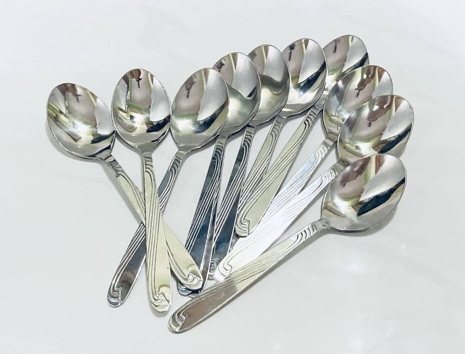 BLUENIN Kitchen Product Stainless Steel Baby Spoon steel ( Pack of 12 )