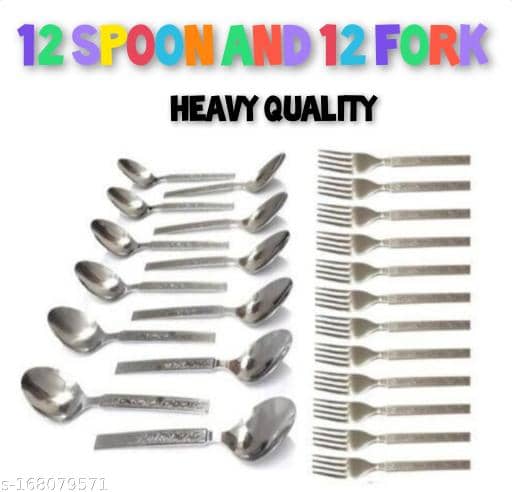 BLUENIN Kitchen Product Stainless Steel Baby Spoon Silver ( Pack of 24 )