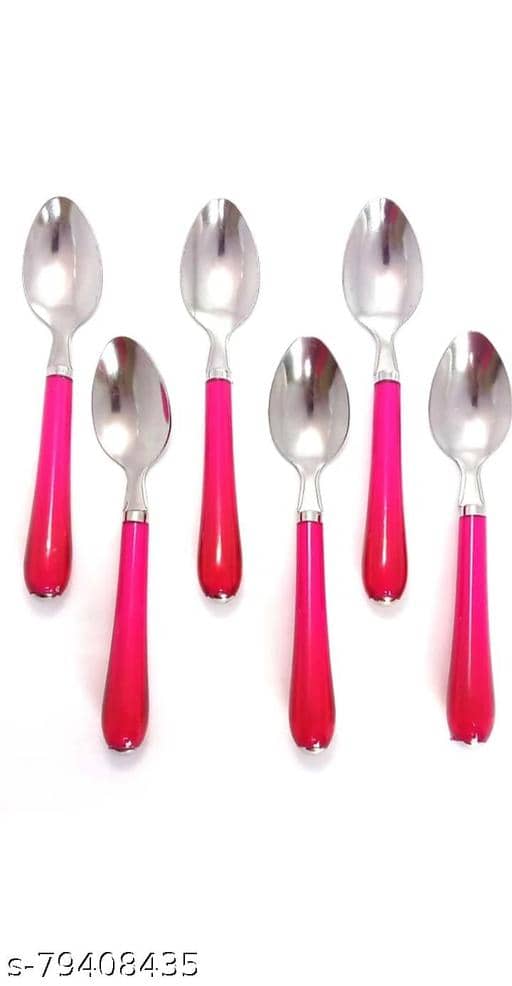 BLUENIN Kitchen Product Stainless Steel Baby Spoon red ( Pack of 1 )
