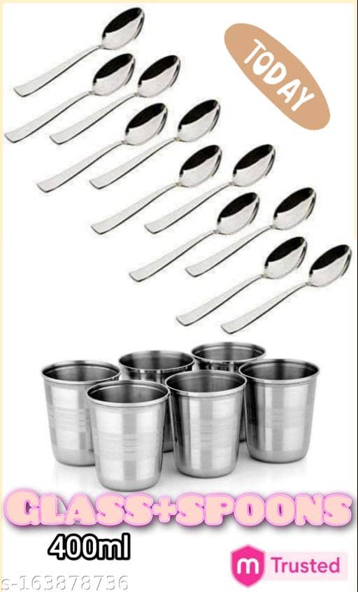 BLUENIN Kitchen Product Stainless Steel Baby Spoon Silver ( Pack of 18 )