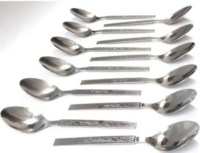 BLUENIN Kitchen Product Stainless Steel Baby Spoon Silver ( Pack of 24 )