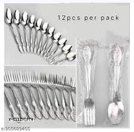 BLUENIN Kitchen Product Stainless Steel Baby Spoon Silver ( Pack of 24 )