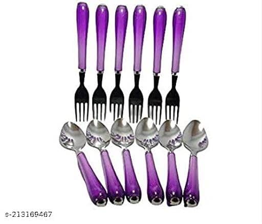 BLUENIN Kitchen Product Stainless Steel Baby Spoon purple ( Pack of 12 )