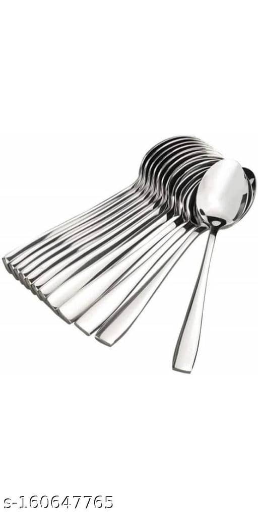 BLUENIN Kitchen Product Stainless Steel Baby Spoon Silver ( Pack of 12 )