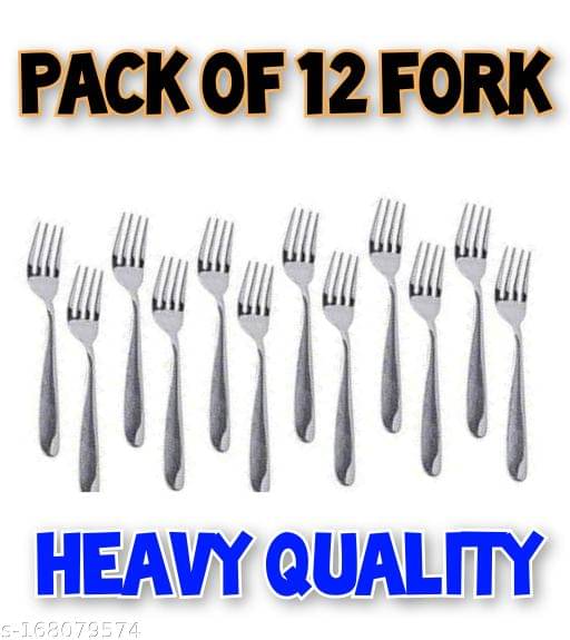     			BLUENIN Kitchen Product Stainless Steel Baby Fork Silver ( Pack of 12 )