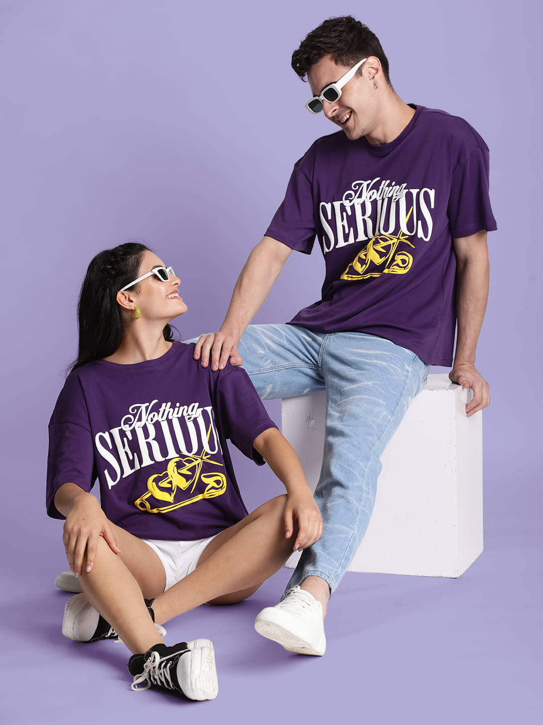 Bene Kleed Cotton Oversized Fit Printed Half Sleeves Men's Round T-Shirt - Purple ( Pack of 1 ) Bene Kleed Cotton Oversized Fit Printed Half Sleeves Men's Round T-Shirt - Purple ( Pack of 1 )