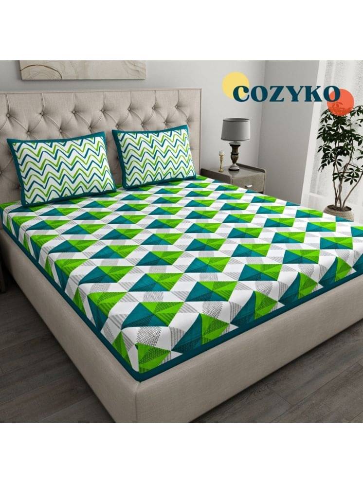     			COZYKO Cotton 1 Double Bedsheet with 2 Pillow Covers ( Multicolor )