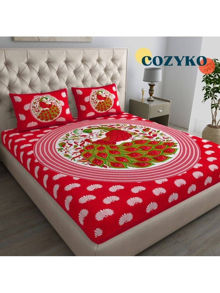 COZYKO Cotton 1 Double Bedsheet with 2 Pillow Covers ( Red )     			COZYKO Cotton 1 Double Bedsheet with 2 Pillow Covers ( Red )