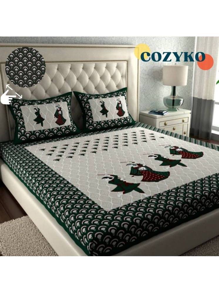 COZYKO Cotton 1 Double Bedsheet with 2 Pillow Covers ( Green )     			COZYKO Cotton 1 Double Bedsheet with 2 Pillow Covers ( Green )