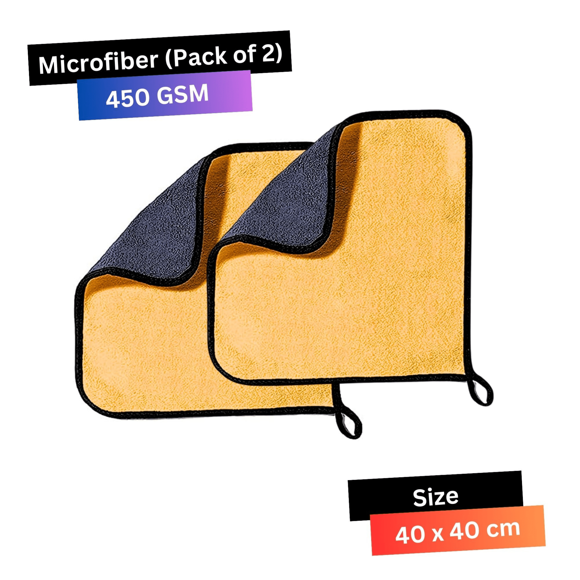     			CRYSATLFRESH Orange 450 GSM Microfiber Cloth For Automobile ( Pack of 2 )