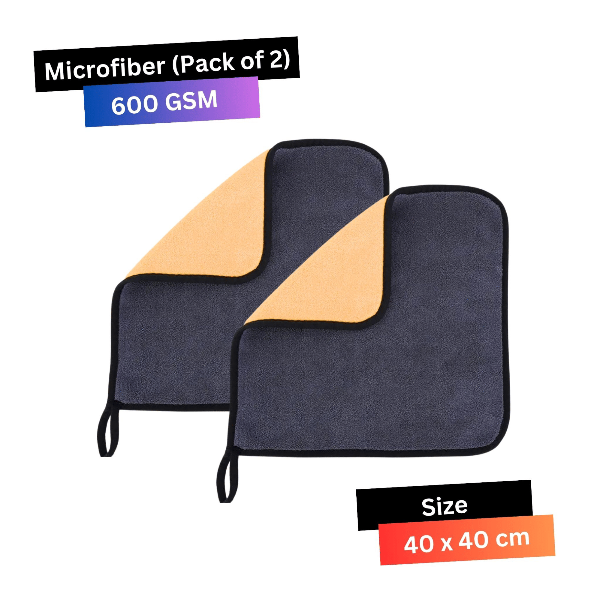CRYSATLFRESH Orange 600 GSM Microfiber Cloth For Automobile ( Pack of 2 ) CRYSATLFRESH Orange 600 GSM Microfiber Cloth For Automobile ( Pack of 2 )