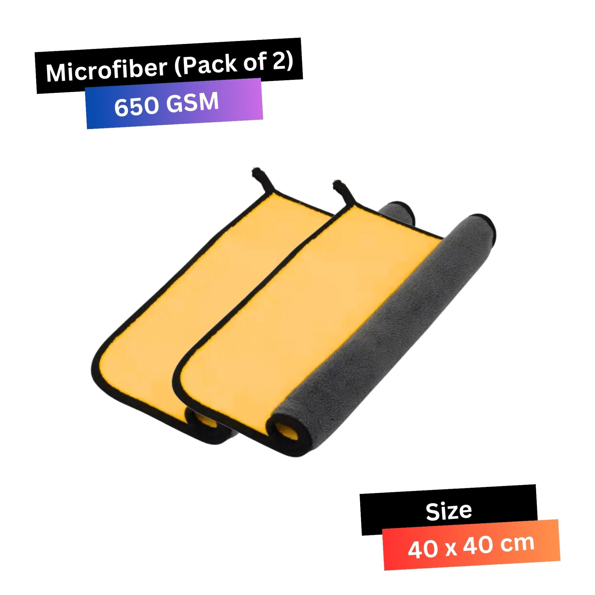 CRYSATLFRESH Orange 650 GSM Microfiber Cloth For Automobile ( Pack of 2 ) CRYSATLFRESH Orange 650 GSM Microfiber Cloth For Automobile ( Pack of 2 )